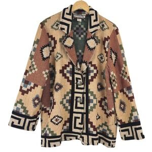 VTG! Its Outta The Bag Unge Potch Ket Tapestry Navajo Southwest Jacket M USA